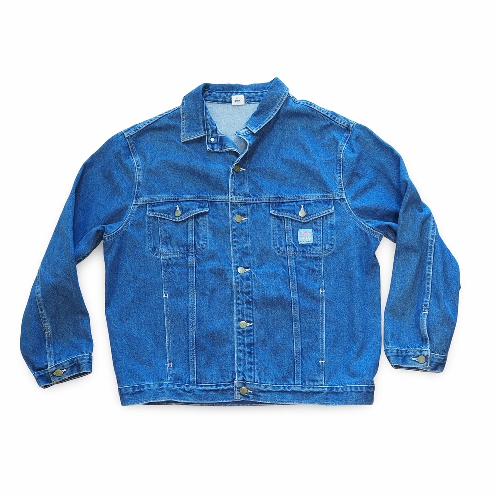 Vintage Pointer Brand Denim Trucker Jacket 2XL Made USA Blue Jean Workwear